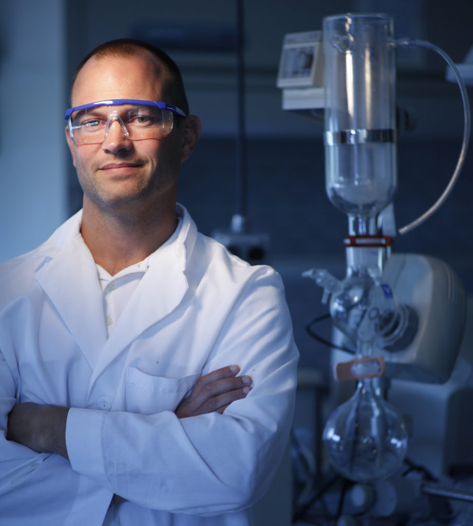 Dr. Cory Berkland in his lab