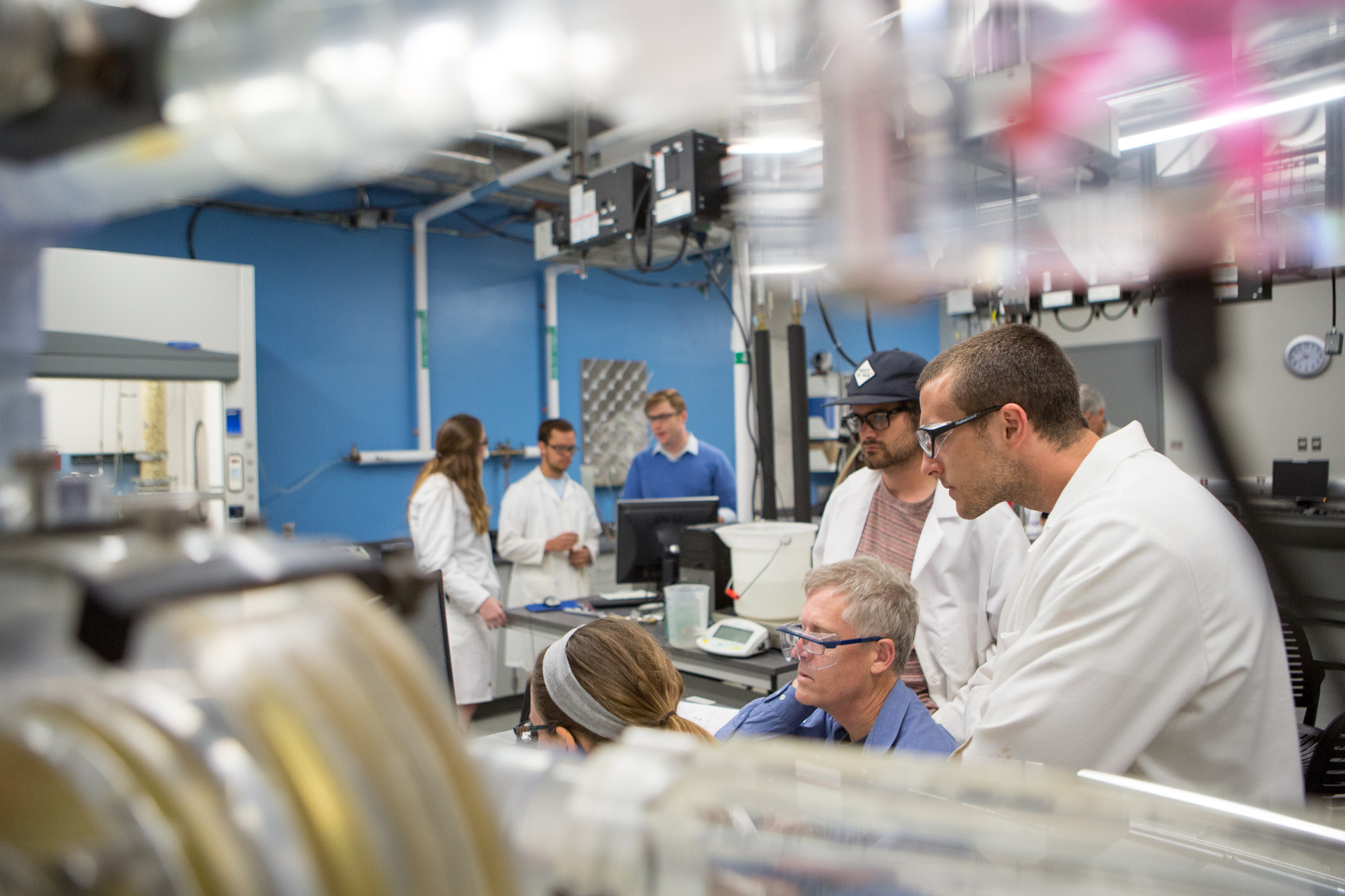 Students working in the senior lab