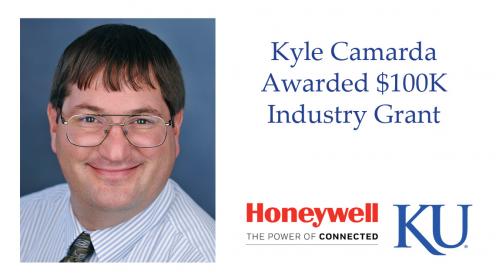 Kyle Camarda pictured with the article title and a logo of Honeywell and KU