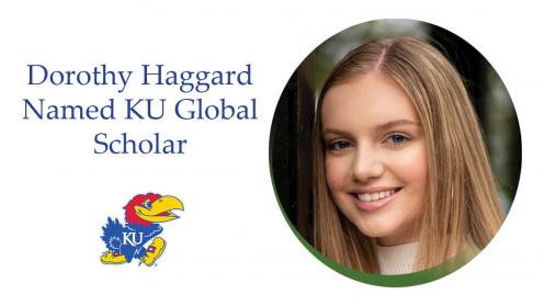 Dorothy Haggard pictured with the article title and a jayhawk
