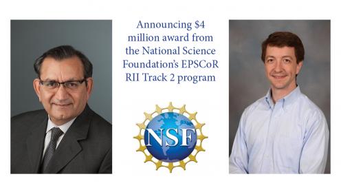 title of article with pictures of Dr. Subramaniam and Dr. Allgeier and the NSF logo